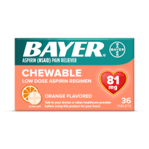Chewable Aspirin by Bayer 81mg